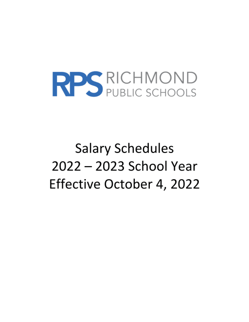 Salary Schedule - Richmond Public Schools