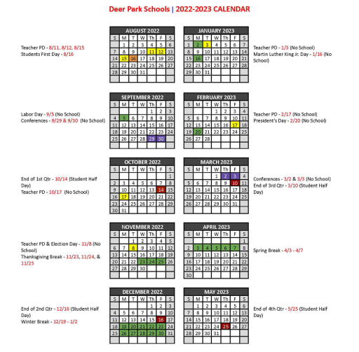 District Calendar (PDF) - Deer Park Community School District