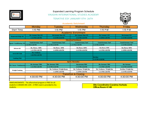 After School - Vaughn International Studies Academy