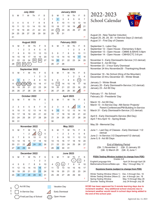 District Calendars - Keystone Central School District