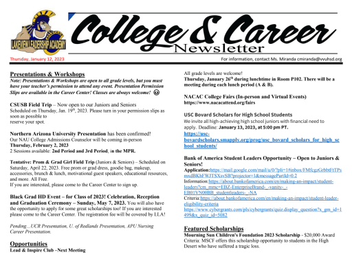 College Forms and News - Lakeview Leadership Academy