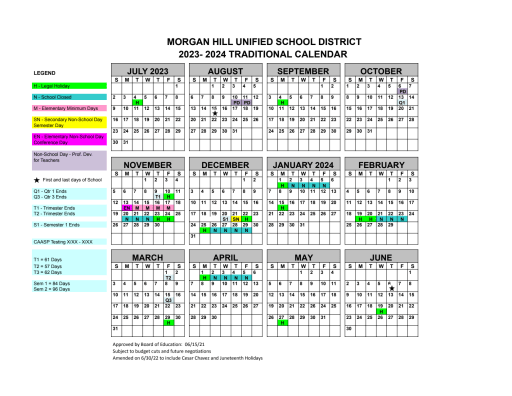 MHUSD Calendar - Nordstrom Elementary School
