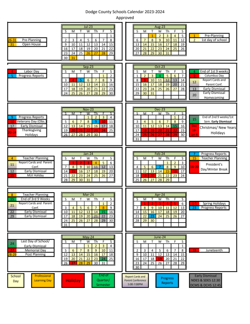 Calendar - Dodge County