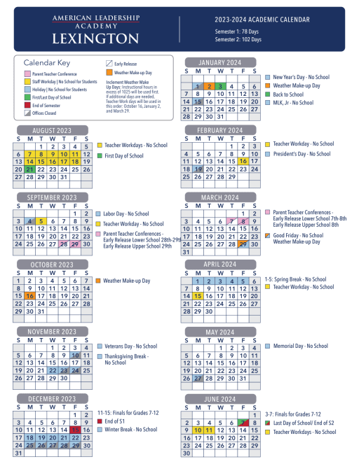Calendar - American Leadership Academy | Tuition-Free PK-12 Charter Schools