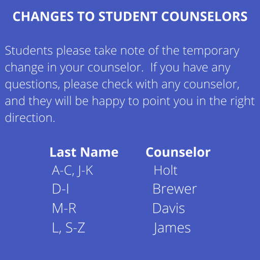 Temporary Change in Student Counselor