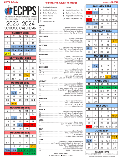 School Calendar - Elizabeth City-Pasquotank Public Schools