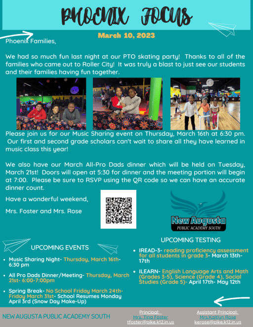 Newsletters- Phoenix Focus - New Augusta South Public Academy