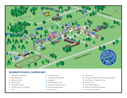 Campus Map | Solebury Day & Boarding School in New Hope PA