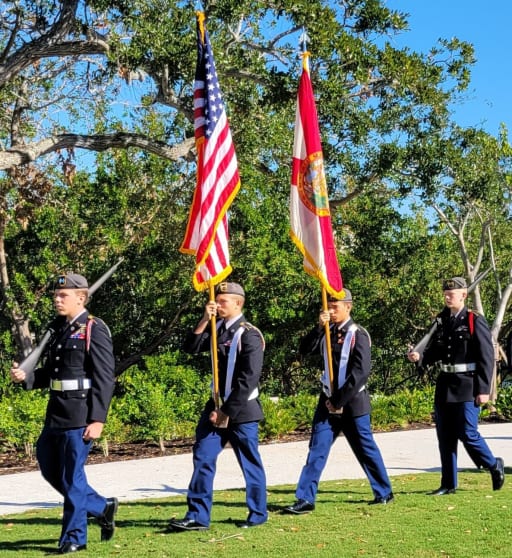 The Army Color Guard participates in Army Day events before a