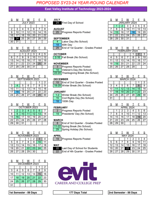 2023-24 School Calendar - East Valley Institute of Tech Dist 401