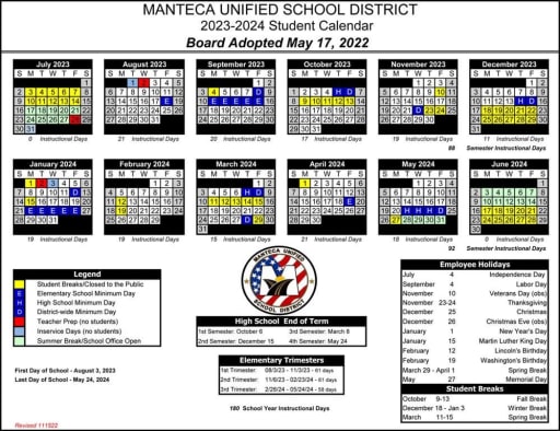 MUSD Yearly Calendar & Attendance Policies - Mossdale Elementary School MUSD Yearly Calendar & Attendance Policies - Mossdale Elementary School