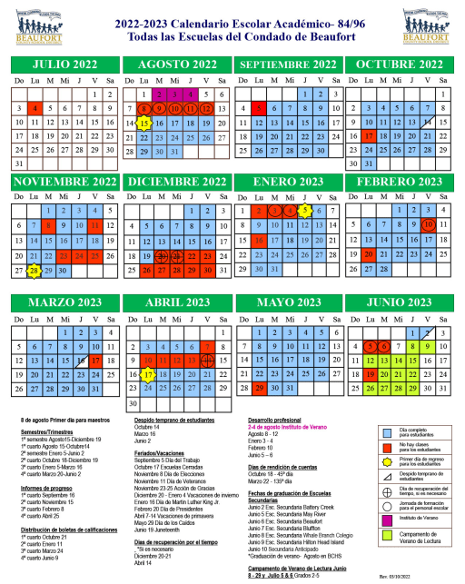 Academic Calendar - Beaufort County School District