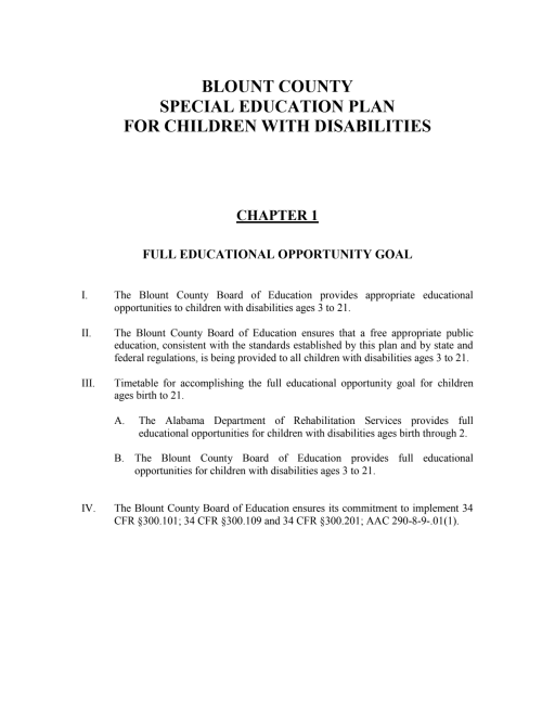 Special Education - Blount County School District