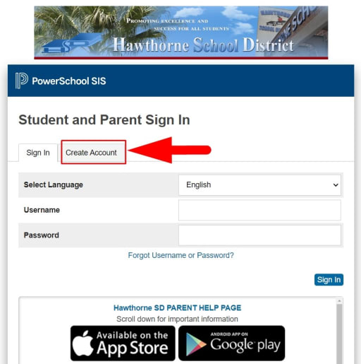 Parent Portal Registration Help - Hawthorne School District