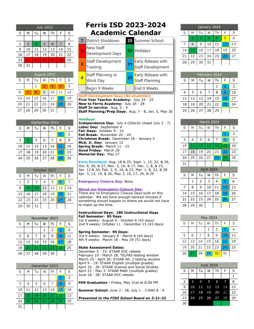 2025 Ferris Academic Calendar Della Farrand