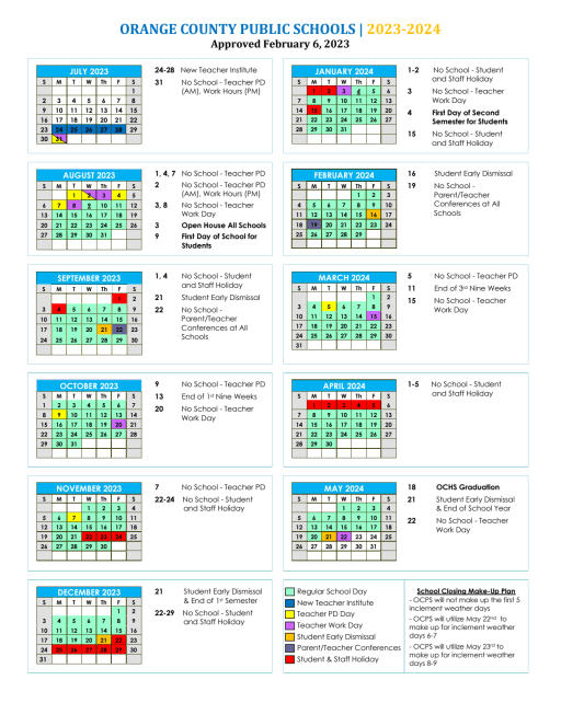 Ocps 2024 25 School Calendar Printable Mable Rosanne