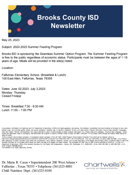 School Help Line Brooks County Independent School District