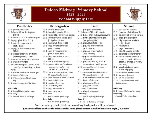 School Supply Lists  Mahtomedi High School