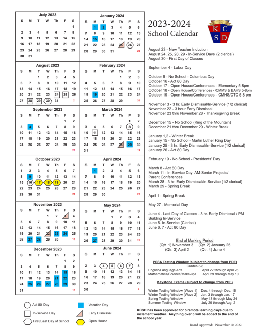 District Calendars - Keystone Central School District
