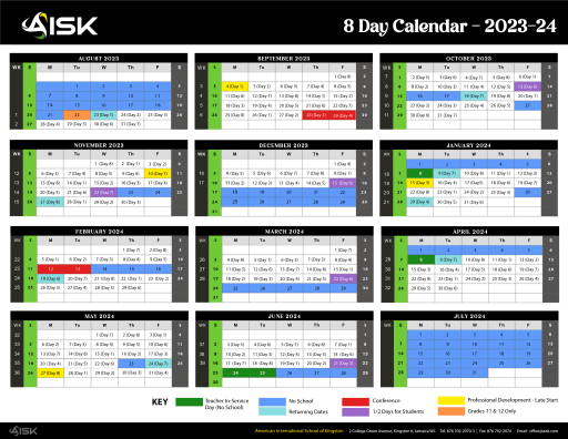 Calendar - American International School of Kingston