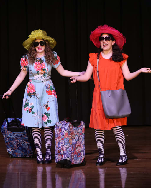 Two students performing in a fine arts show