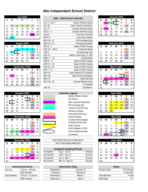 District Calendar -
