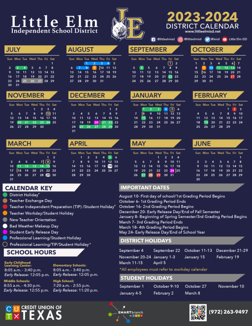 District Calendar - Little Elm Independent School District