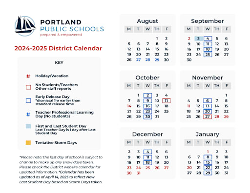 2023-2024 District Calendar - Portland Public Schools