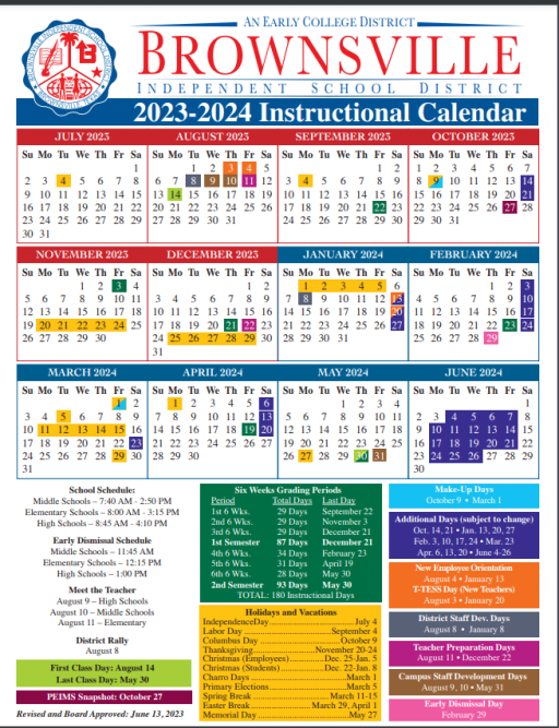 Brownsville Isd Calendar 2024 Faith Jasmine