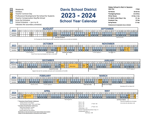 School Calendar - South Clearfield Elementary School