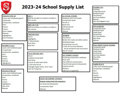 Student Resources / School Supplies