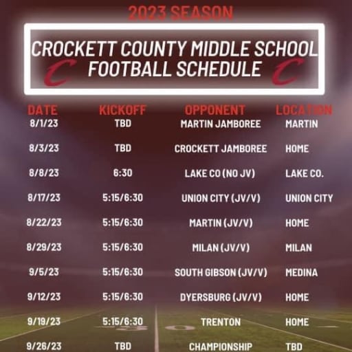 Football - Crockett County Middle School