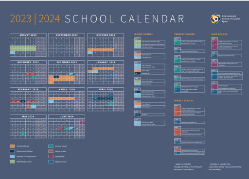 Calendar - ISL Qatar, Doha | International School Qatar