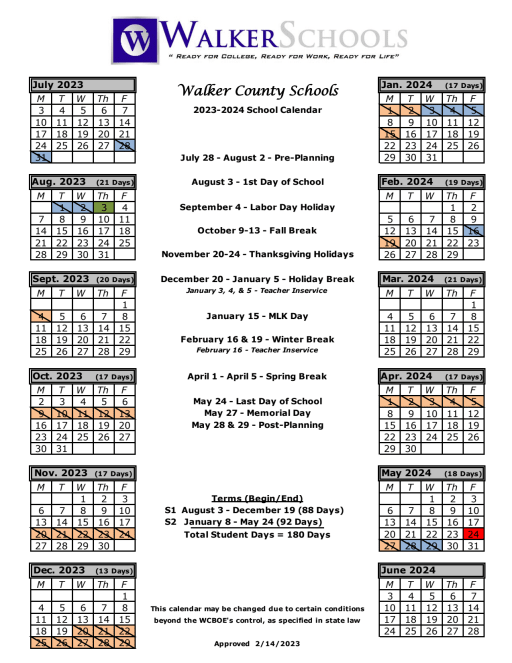 Calendar - Cherokee Ridge Elementary