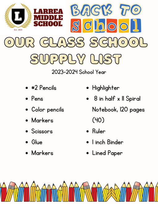 Back-to-School Supply List