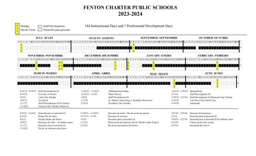 School Calendar - Fenton Charter Public Schools