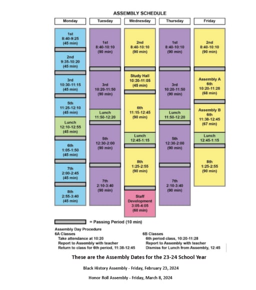 Bell Schedule & A/B Day Calendar – Arsenal Technical High School