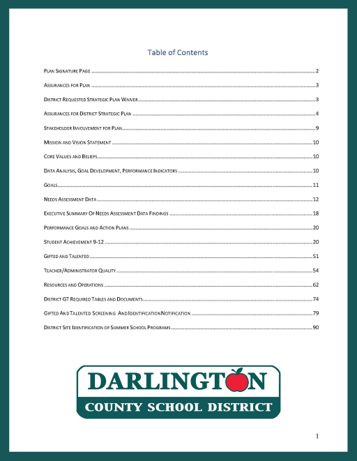 DCSD Strategic Plan - Darlington County School District