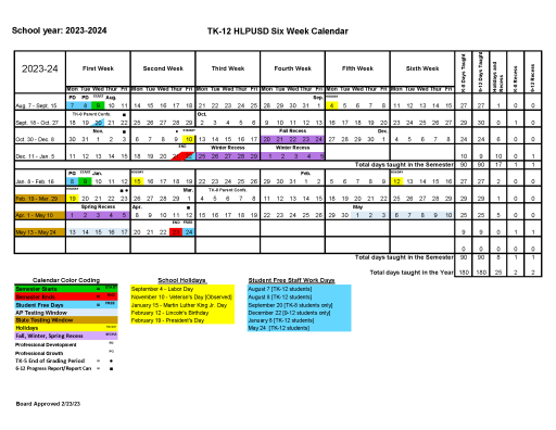 HLPUSD TK-12 Calendar - Los Altos High HLPUSD TK-12 Calendar - Los Altos High