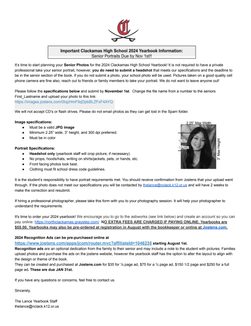 Senior Information - Clackamas High School