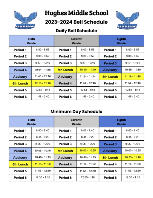 Bell Schedules & Calendar - Hughes Middle School bell-schedules-calendar-hughes-middle-school