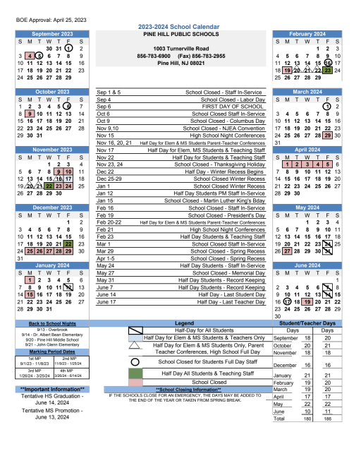 District Calendar - Dr. Albert Bean Elementary School
