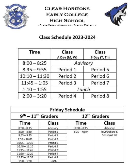 Class Schedule - Clear Horizons Early College High School