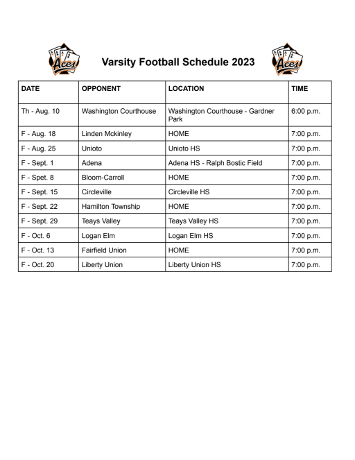 Football - Amanda-Clearcreek Athletics
