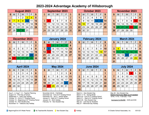 Calendar - Advantage Academy of Hillsborough
