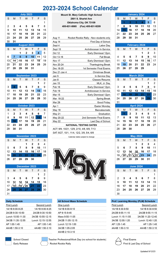St Marys 2024 Calendar - Charo DeeDee