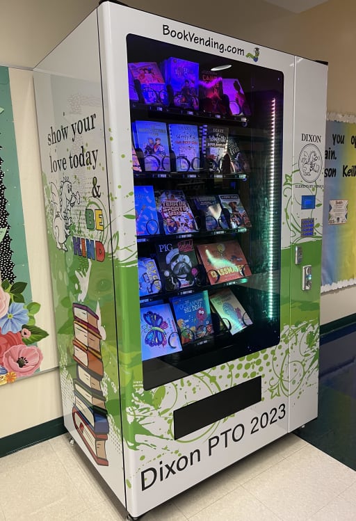 Dixon PTO Introduces Book Vending Machine for Students | News Details