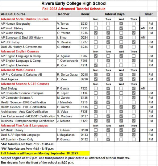 There will be a Senior - Rivera Early College High School