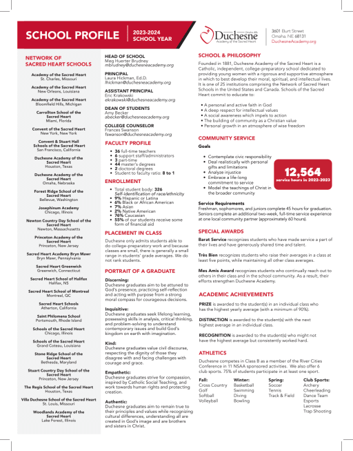 School Profile - Duchesne Academy