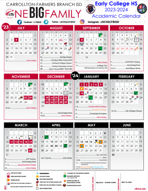 Academic Calendar - Early College High Academic Calendar - Early College High